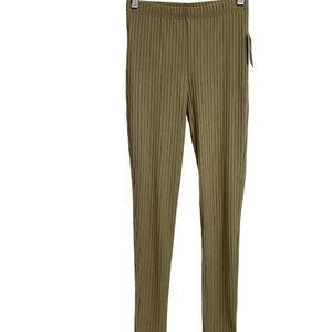 Olive Ribbed Leggings